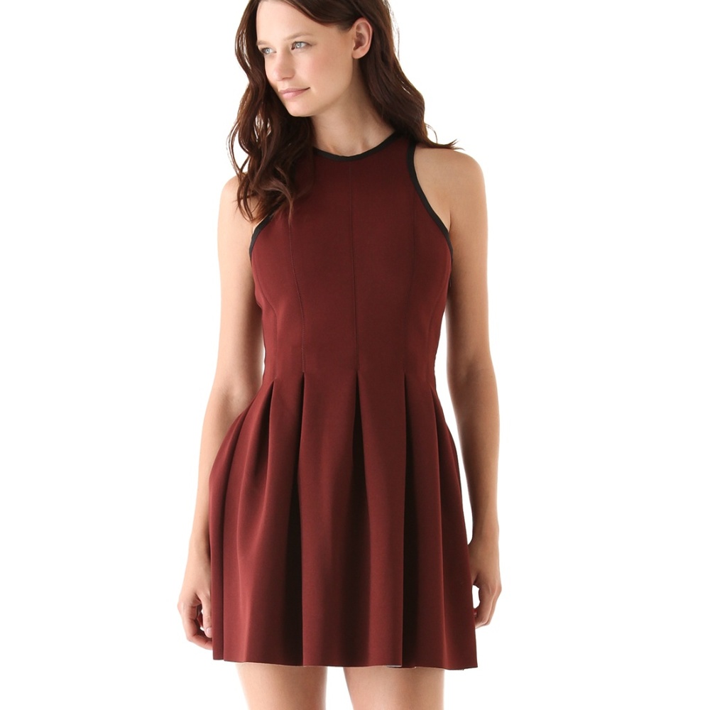 T by Alexander Wang Neoprene Dark Red Dress